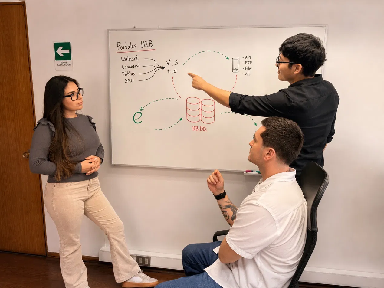 El equipo analizando y coordinando